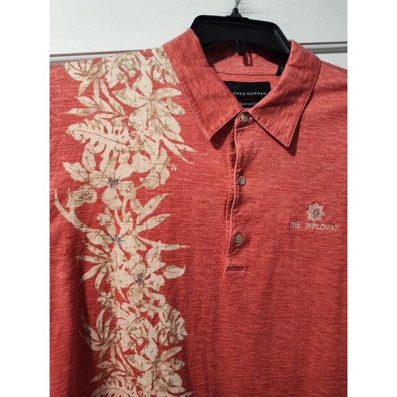 Vintage 90s Greg Norman Men's XL Salmon Colored Mercerized Cotton The Diplomat - Picture 13 of 14